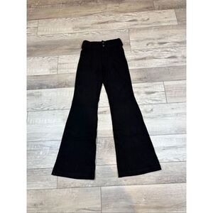 Rae Mode Black Cotton Stretch Twill Double Button Up Flare Pants Size S